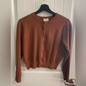 H&M Women's Rust Button-Up Cardigan